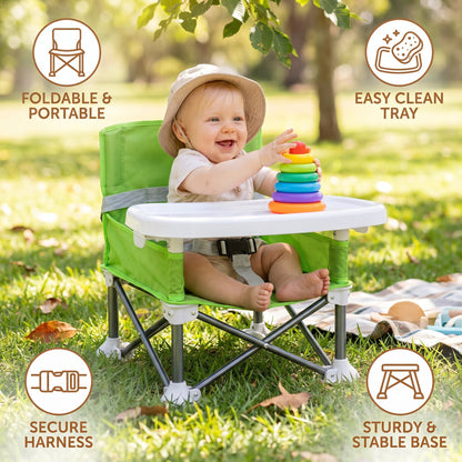 🔥 50% OFF Today – Foldable Baby Camping Chair with Tray for On the Go