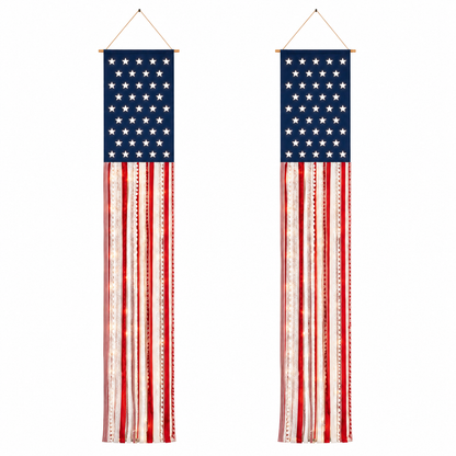 Lighted Patriotic Porch Banner