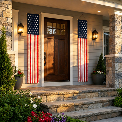 Lighted Patriotic Porch Banner