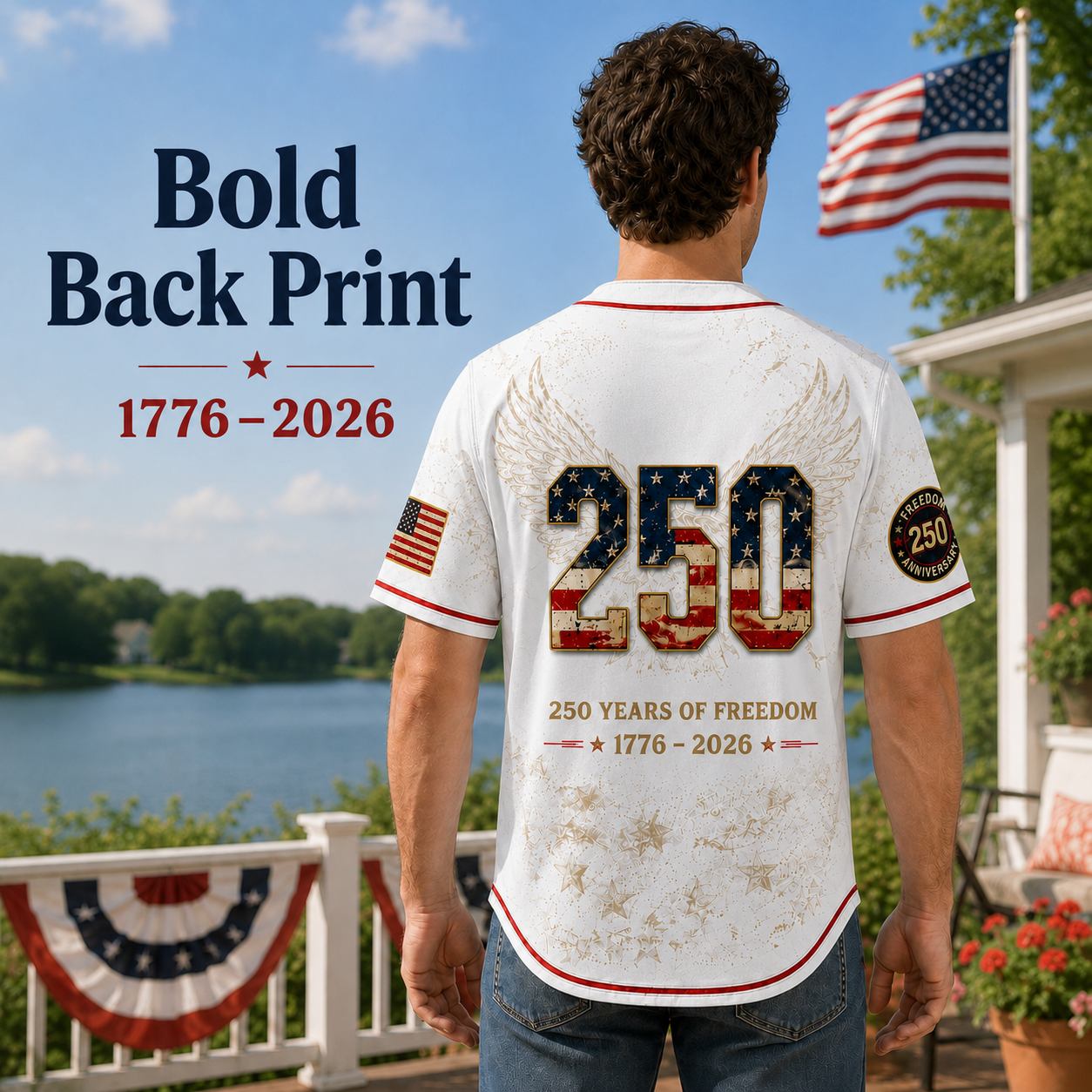 🔥HOT SALE 55% OFF 🇺🇸🦅 America 250th Anniversary Baseball Jersey – 1776–2026 Patriotic Freedom Shirt