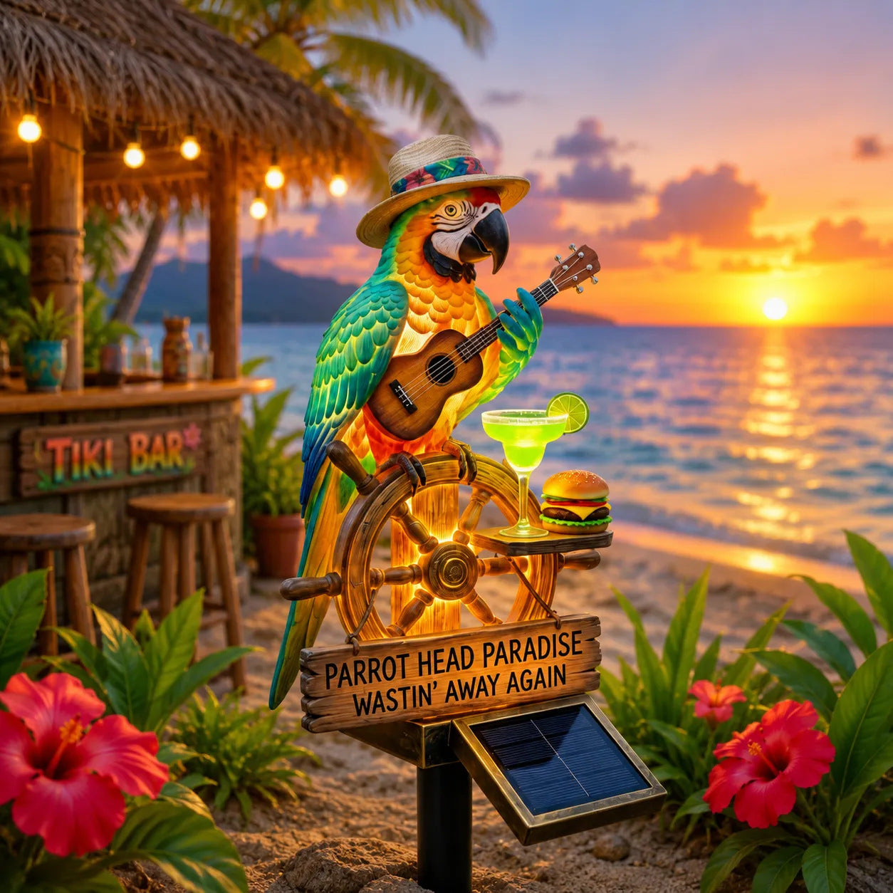 🔥Last Day 55% OFF Sola🌴Powered Parrot Garden Light- "Wastin" Away Again"