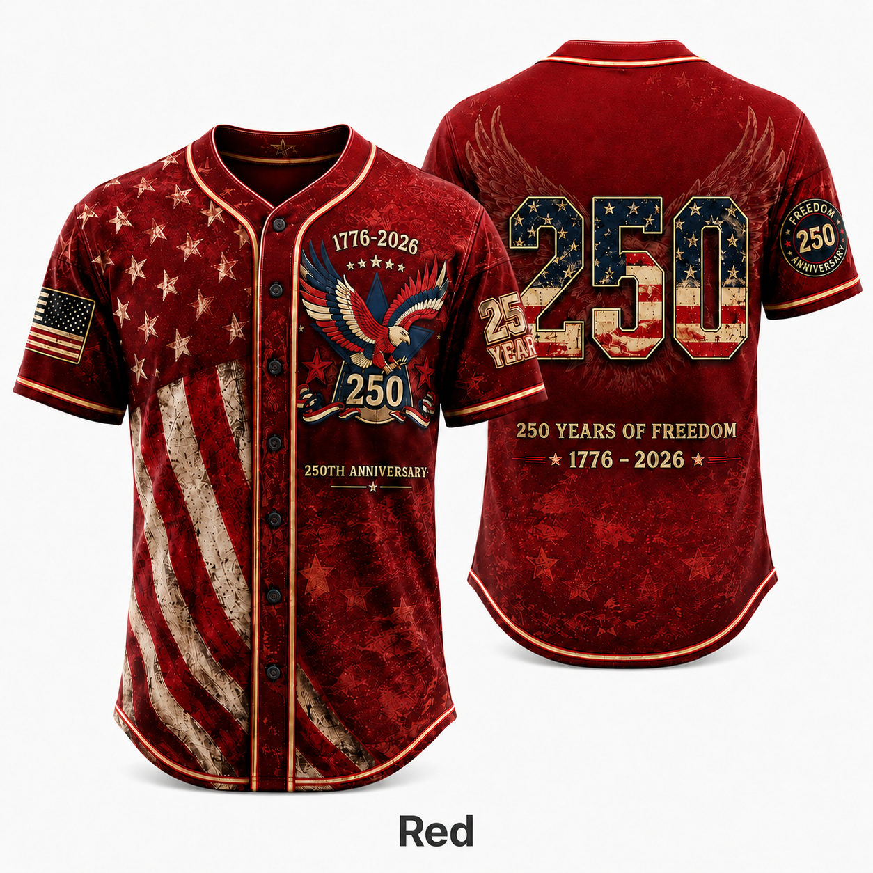 ⏰ Last Day 55% OFF 🇺🇸🦅 America 250th Anniversary Baseball Jersey – 1776–2026 Patriotic Freedom Shirt