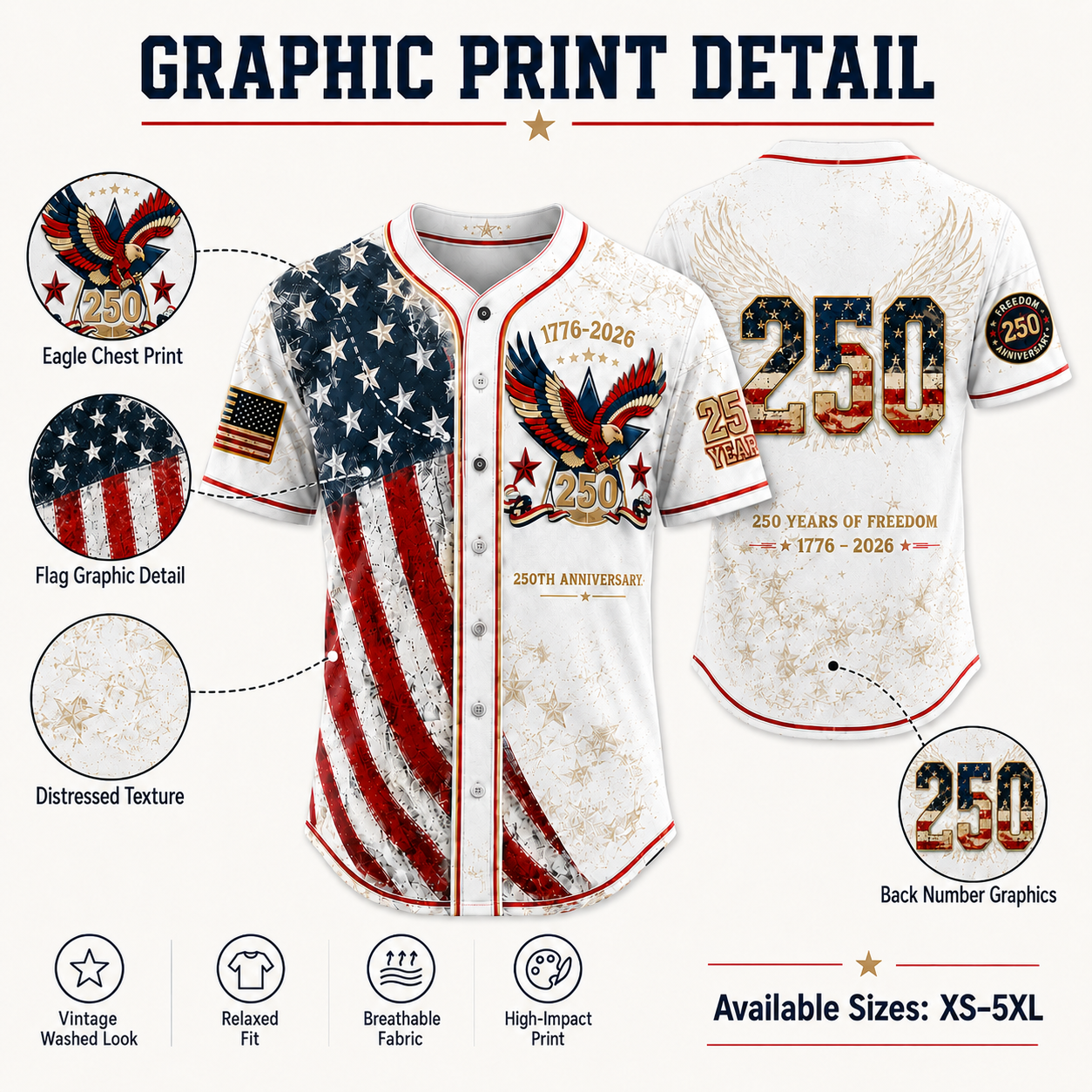 ⏰ Last Day 55% OFF 🇺🇸🦅 America 250th Anniversary Baseball Jersey – 1776–2026 Patriotic Freedom Shirt