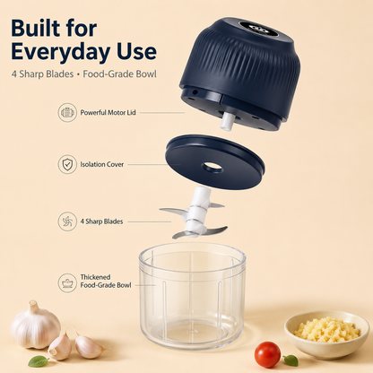 🔥HOT SALE 50% OFF✨ Mini Electric Food Chopper – One-Press Garlic & Veggie Prep 🍳🥕🧄