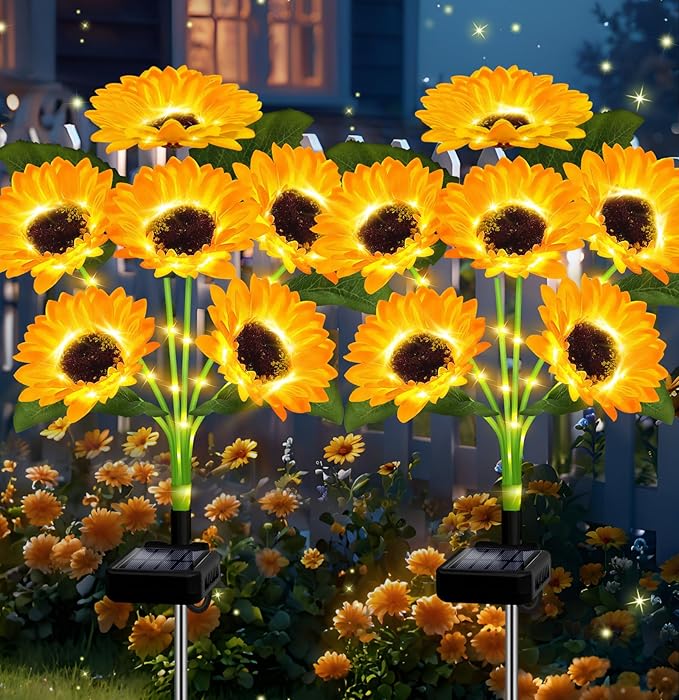 🔥🌻Last Day Sale 49% OFF🌞Solar LED Sunflower Garden Lights-29.6inch/74cm