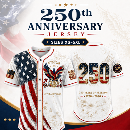 ⏰ Last Day 55% OFF 🇺🇸🦅 America 250th Anniversary Baseball Jersey – 1776–2026 Patriotic Freedom Shirt
