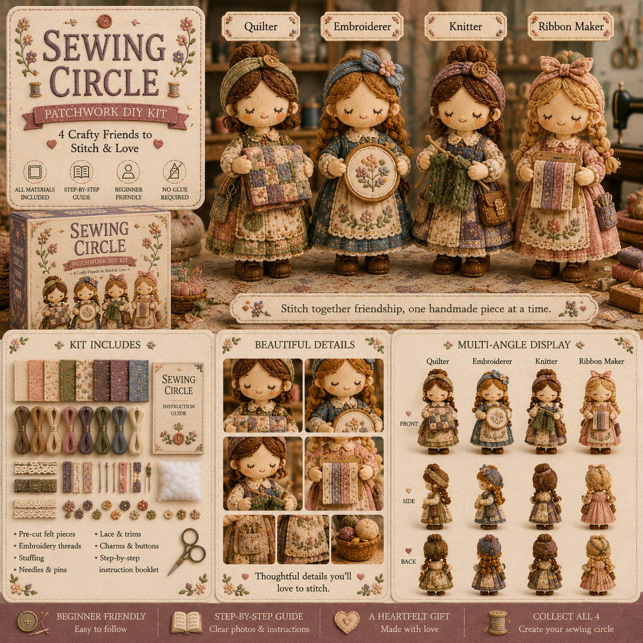 🎁Last Day:49% OFF🧵 Tiny Worlds Collection – Patchwork DIY Kit Series