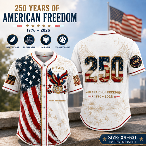 🔥HOT SALE 55% OFF 🇺🇸🦅 America 250th Anniversary Baseball Jersey – 1776–2026 Patriotic Freedom Shirt