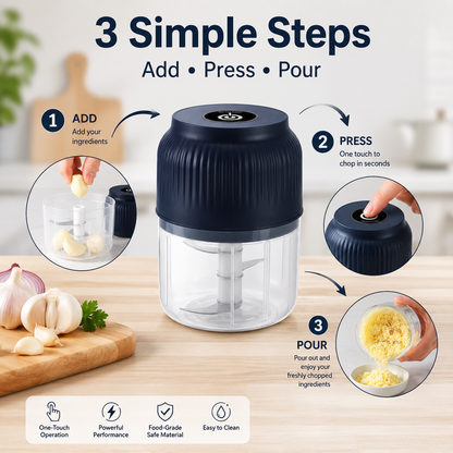 🔥HOT SALE 50% OFF✨ Mini Electric Food Chopper – One-Press Garlic & Veggie Prep 🍳🥕🧄