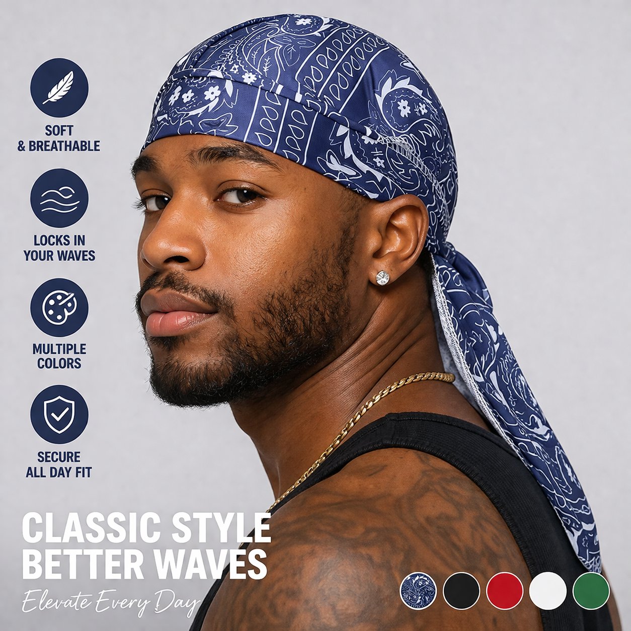 Paisley Cooling Headscarf Cap Set