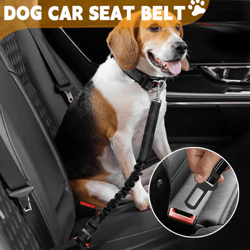Pet Dog & Cat Seat Belts for Cars, Adjustable Safety Leash/Harness Compatible with Vehicle Headrests