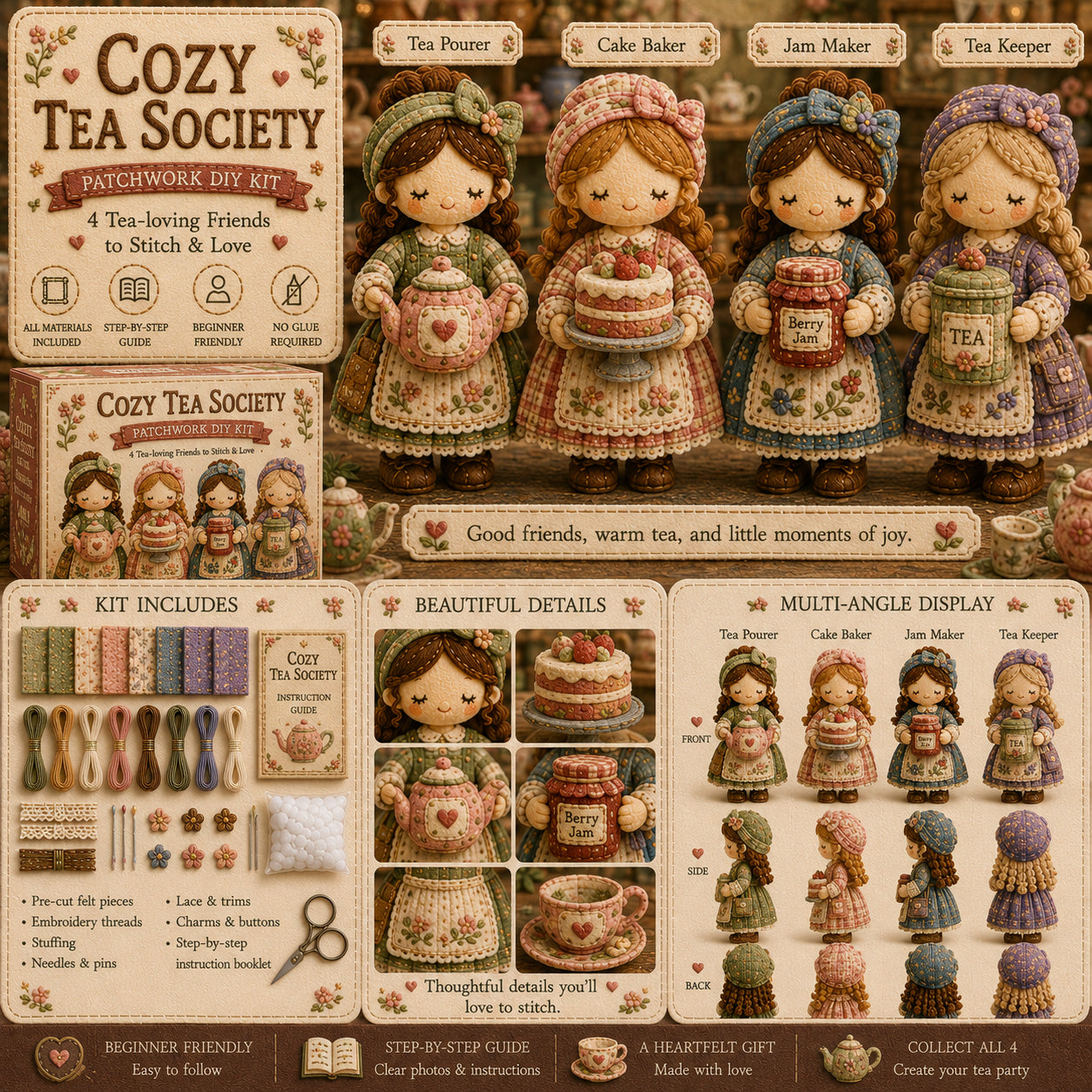 🎁Last Day:49% OFF🧵 Tiny Worlds Collection – Patchwork DIY Kit Series