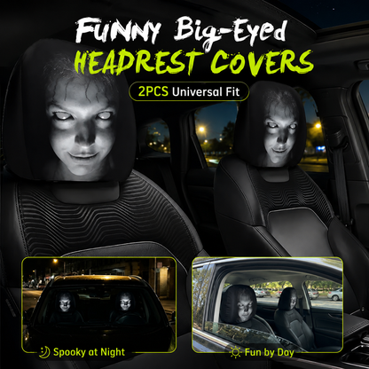 🔥Summer Promotion 55% OFF💥😆 Funny Cartoon Car Headrest Covers – 2PCS Universal Fit 🚗