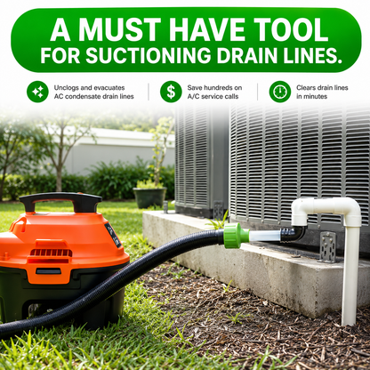 🔥HOT SALE 50% OFF🧊AC Drain Line Cleaner Adapter Evacuates & Unclog AC Drain Line