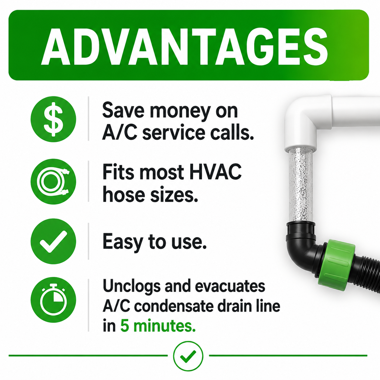 🔥HOT SALE 50% OFF🧊AC Drain Line Cleaner Adapter Evacuates & Unclog AC Drain Line