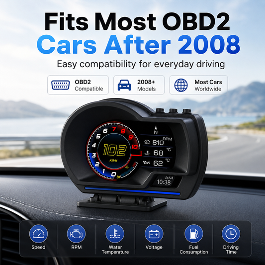 【FREE SHIPPING】Car OBD2 + GPS Digital Display | Real-Time Vehicle Monitor & Smart Dashboard Gauge