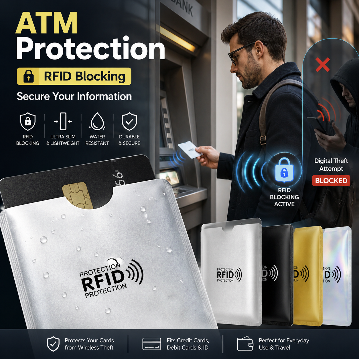 🔒ONLY TODAY 50% OFF💳 RFID Blocking Sleeves – Stop Digital Pickpockets