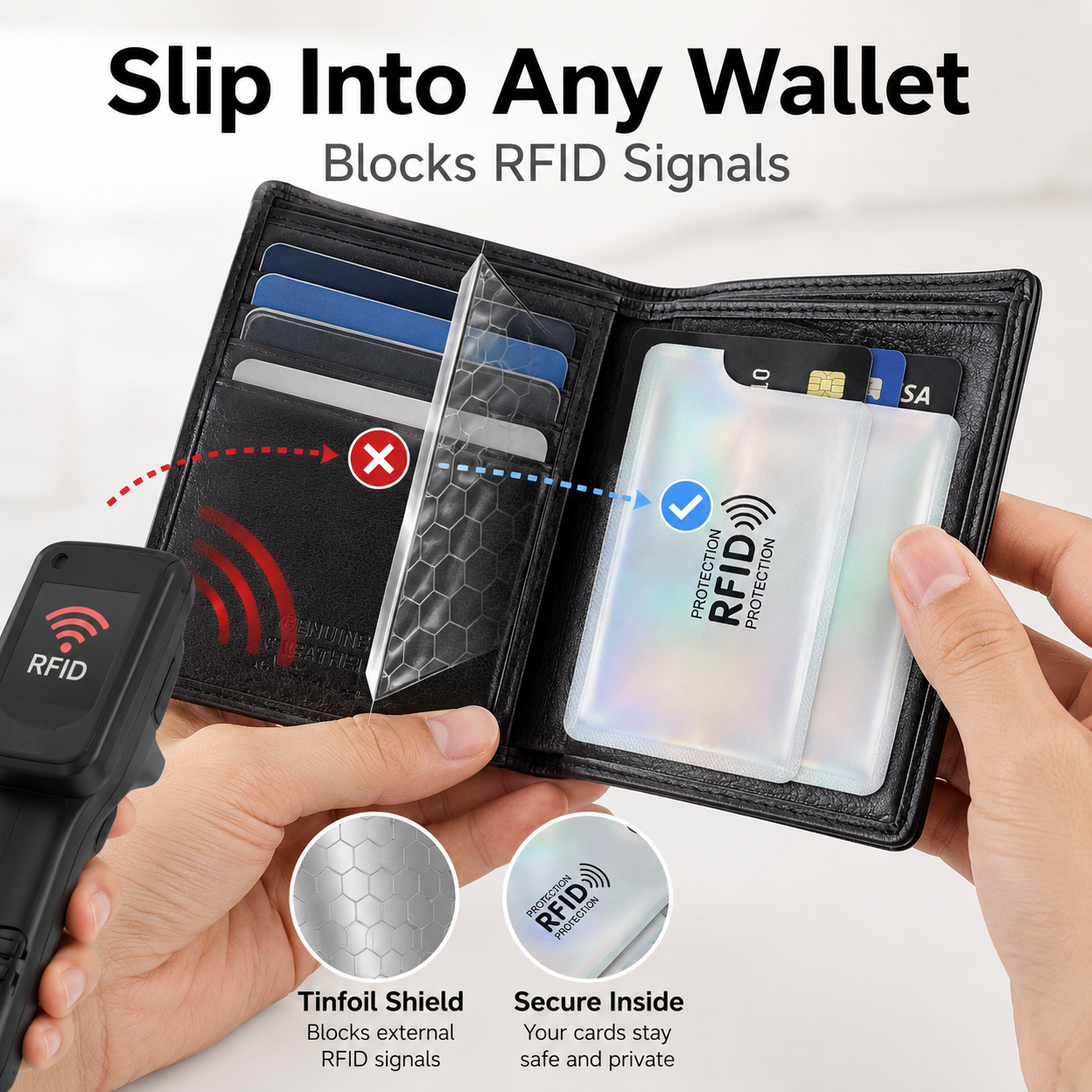 🔒ONLY TODAY 50% OFF💳 RFID Blocking Sleeves – Stop Digital Pickpockets