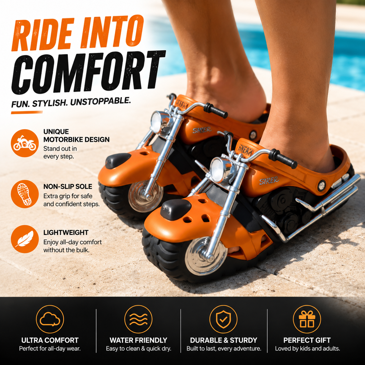 🏍️ Ride-On Motorcycle Slippers™🔥