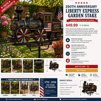 🔥HOT SALE 55% OFF🚂USA 250 “Liberty Express” Train Garden Wind Spinner -✈️ (Free Delivery Fee)