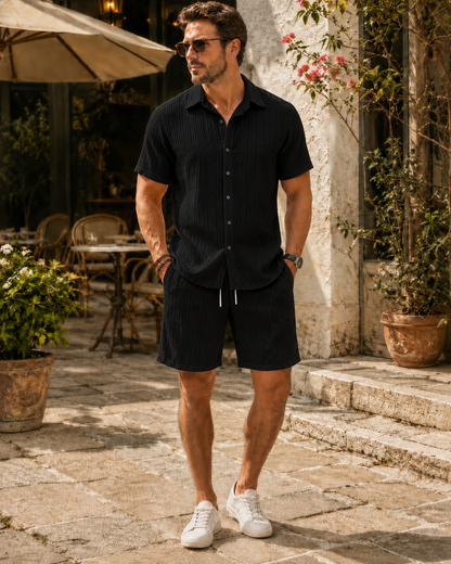 Hot Sale☀️ Men's Textured Shirt & Shorts Set