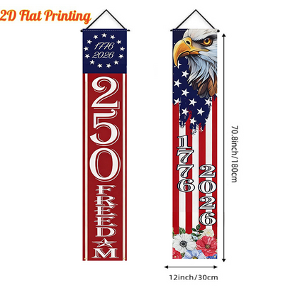 Lighted Patriotic Porch Banner