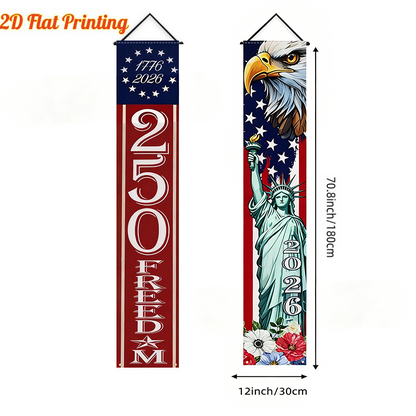 Lighted Patriotic Porch Banner