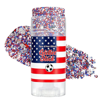 🦅🔔4th of July Glitter Stick🎇 Red, White & Blue Body & Hair Sparkle