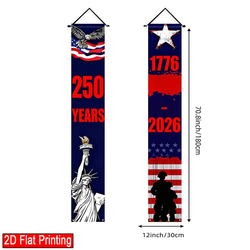 Lighted Patriotic Porch Banner
