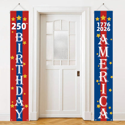 Lighted Patriotic Porch Banner