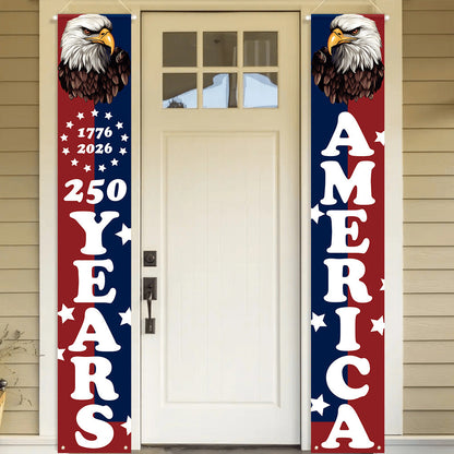 Lighted Patriotic Porch Banner
