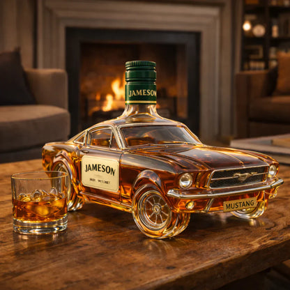 🔥Vintage Racing Car Crystal Glass Whiskey Decanter🥃