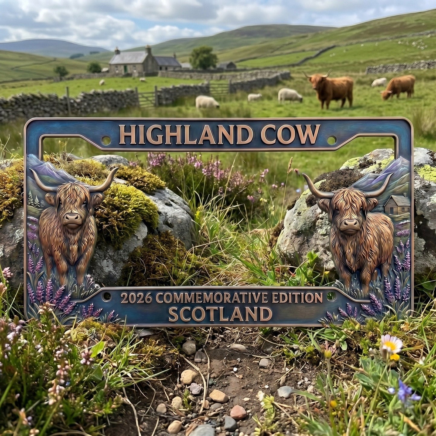 🔥🐂 Highland Cow Commemorative Edition License Plate 🌟