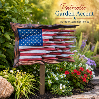 Creative Vintage Wooden 3D American Flag Wall Hanging—Handcrafted Decorative Artwork