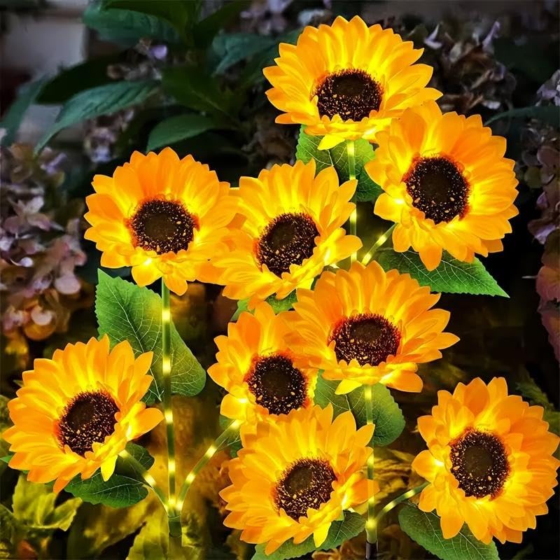 🌻Solar LED Sunflower Garden Lights, Realistic Night Glow for Yard, Lawn, Patio and Porch Decoration, Waterproof