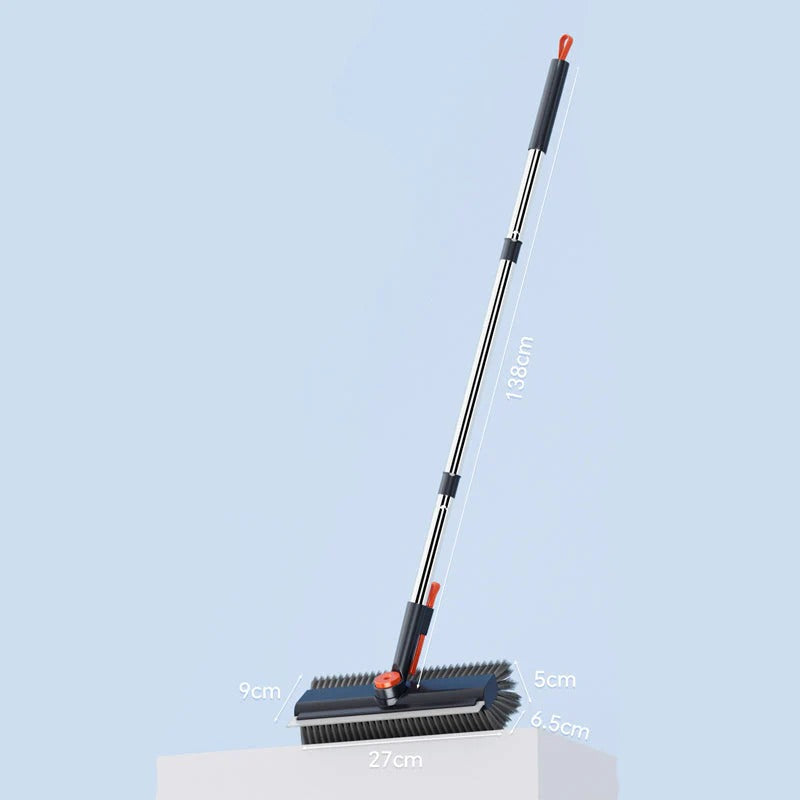 🔥Hot Sale 49% OFF🧹3-in-1 Floor Scrub Brush with Long Handle – Heavy-Duty Stiff Bristles for Bathroom, Kitchen, Patio & More 🧽✨