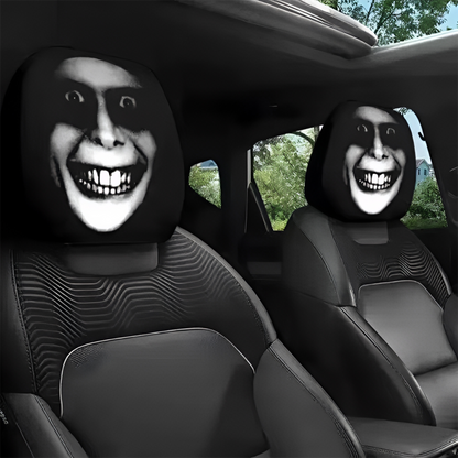 🔥Summer Promotion 55% OFF💥😆 Funny Cartoon Car Headrest Covers – 2PCS Universal Fit 🚗
