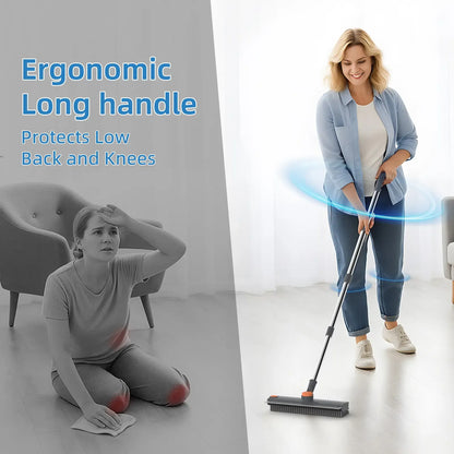 🔥Hot Sale 49% OFF🧹3-in-1 Floor Scrub Brush with Long Handle – Heavy-Duty Stiff Bristles for Bathroom, Kitchen, Patio & More 🧽✨