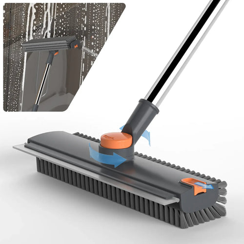 🔥Hot Sale 49% OFF🧹3-in-1 Floor Scrub Brush with Long Handle – Heavy-Duty Stiff Bristles for Bathroom, Kitchen, Patio & More 🧽✨