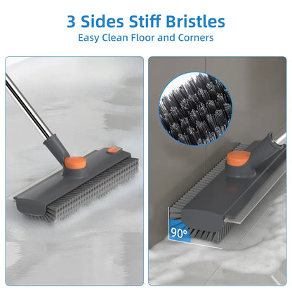 🔥Hot Sale 49% OFF🧹3-in-1 Floor Scrub Brush with Long Handle – Heavy-Duty Stiff Bristles for Bathroom, Kitchen, Patio & More 🧽✨